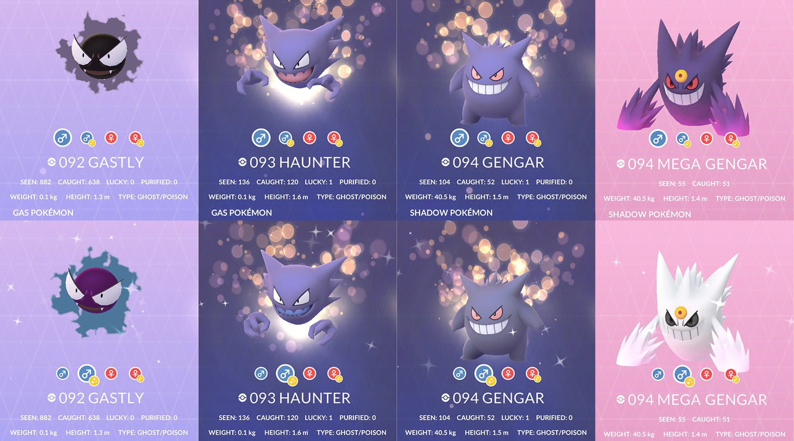 Haunter 100 perfect IV stats, shiny Haunter in Pokémon Go